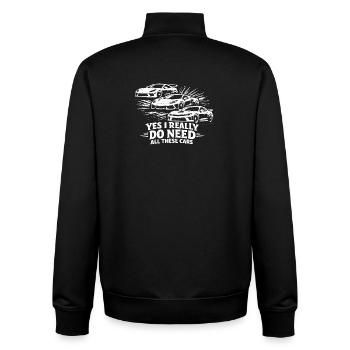 Ja, ich brauche wirklich all diese Autos! (Lustige - Unisex Organic Zip Sweatshirt von Stanley/Stella - Schwarz - Hinten - AI Model Male 185 light (185cm)