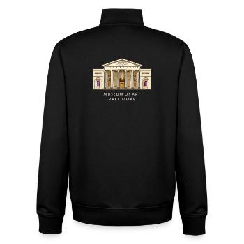Baltimore Museum, hand-drawn illustration - Unisex Organic Zip Sweatshirt by Stanley/Stella - black - Back - AI Model Male 185 light (185cm)