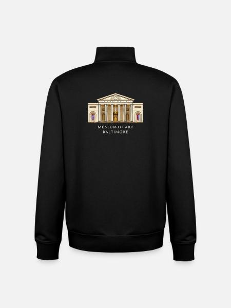 Baltimore Museum, hand-drawn illustration - Unisex Organic Zip Sweatshirt by Stanley/Stella - black