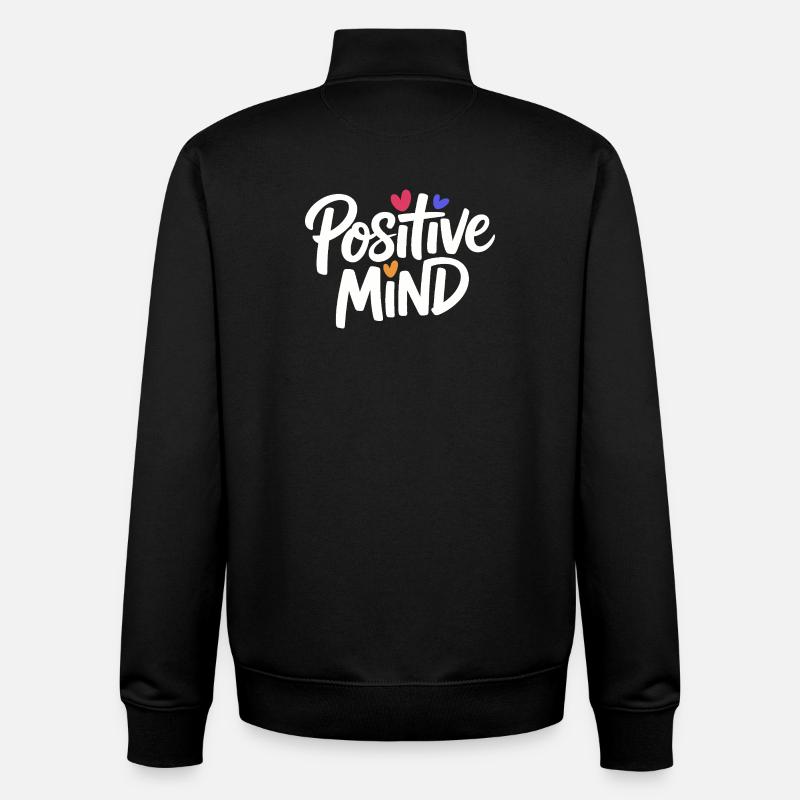 Positive Mind Schriftzug - Unisex Organic Zip Sweatshirt von Stanley/Stella - Schwarz