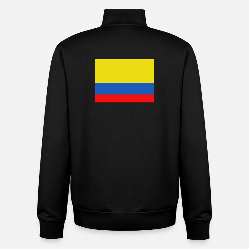 Colombia flag - Unisex Organic Zip Sweatshirt by Stanley/Stella - black
