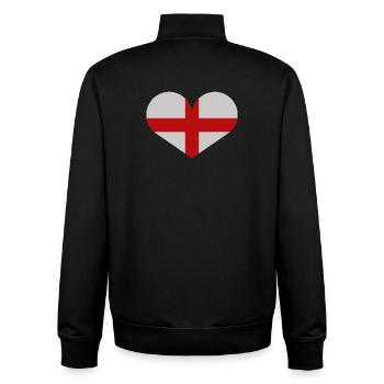 Heart-shaped English flag - Unisex Organic Zip Sweatshirt by Stanley/Stella - black - Back - AI Model Male 185 light (185cm)