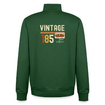 Vintage 85er Kassetten-Neonstreifen - Unisex Organic Zip Sweatshirt von Stanley/Stella - Flaschengrün - Hinten - AI Model Male 185 dark (185cm)