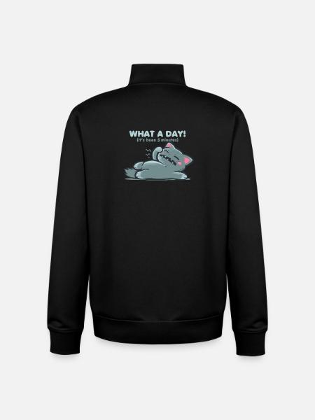 What a Day - Unisex Organic Zip Sweatshirt by Stanley/Stella - black