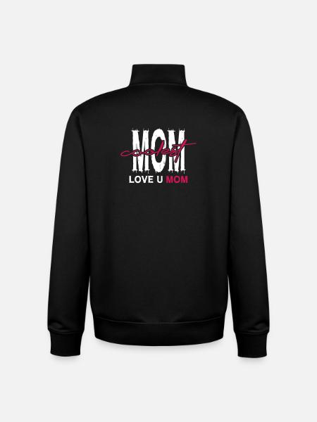 Mom_Coolest_Love_You_Mom - Unisex Organic Zip Sweatshirt by Stanley/Stella - black