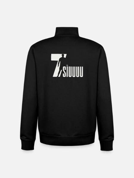 Fußball-Silhouette, Siuuuuu - Unisex Organic Zip Sweatshirt von Stanley/Stella - Schwarz
