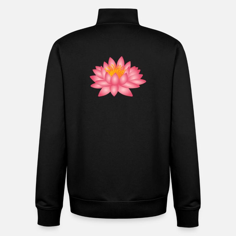 Fleur de lotus de yoga - Sweat zippé unisexe en coton bio Stanley/Stella - noir