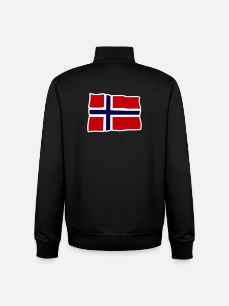 Norvège Drapeau ondulé Croix - Sweat zippé unisexe en coton bio Stanley/Stella - noir
