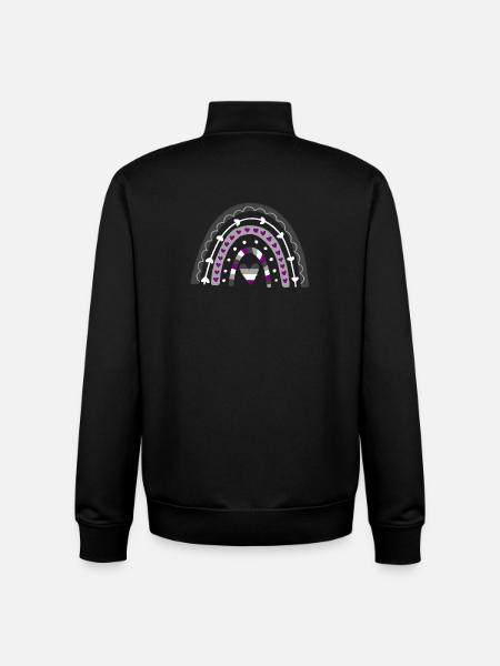 Asexual Pride Boho Rainbow - Unisex Organic Zip Sweatshirt by Stanley/Stella - black