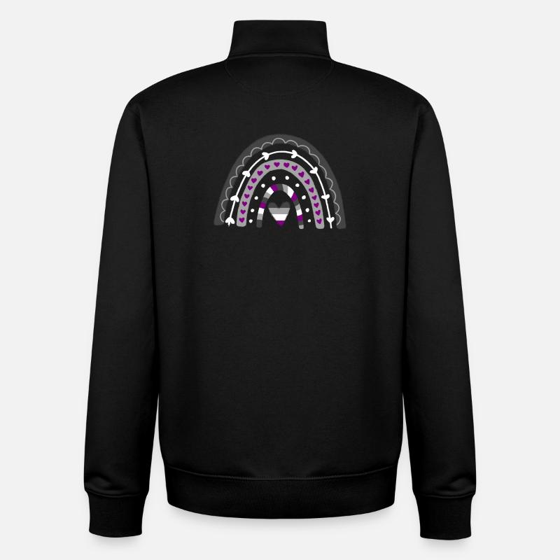 Asexual Pride Boho Rainbow - Unisex Organic Zip Sweatshirt by Stanley/Stella - black