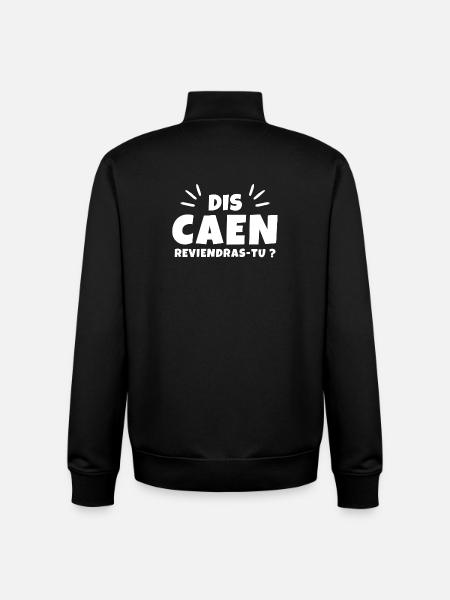 Normandie, CAEN - Sweat zippé unisexe en coton bio Stanley/Stella - noir
