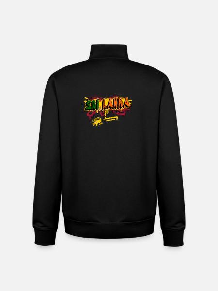 Design de graffitis sri-lankais - Sweat zippé unisexe en coton bio Stanley/Stella - noir