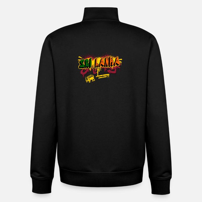 Sri Lankan graffiti design - Unisex Organic Zip Sweatshirt by Stanley/Stella - black