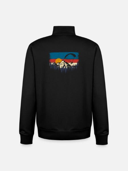 Sunset Ridge Paragliding Vista - Unisex Organic Zip Sweatshirt by Stanley/Stella - black