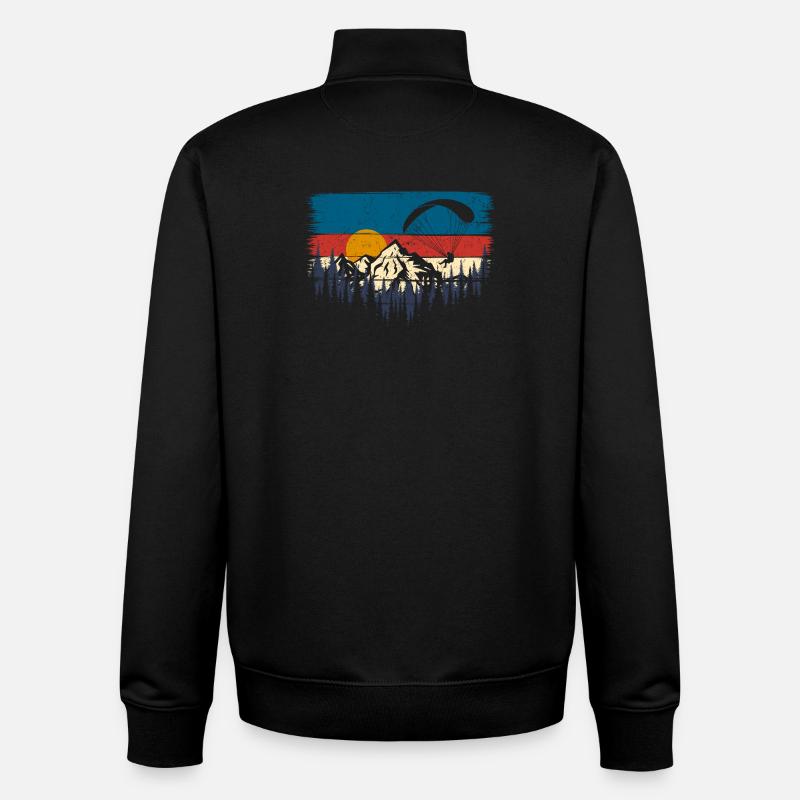 Sunset Ridge Paragliding Aussicht - Unisex Organic Zip Sweatshirt von Stanley/Stella - Schwarz