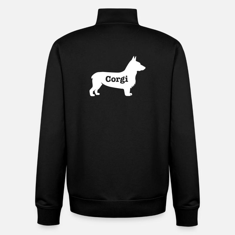Corgi - Sweat zippé unisexe en coton bio Stanley/Stella - noir