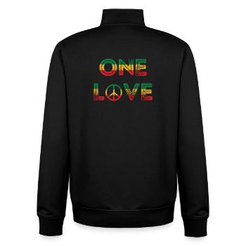 One Love Reggae Peace - Unisex Organic Zip Sweatshirt von Stanley/Stella - Schwarz - Hinten - AI Model Male 185 light (185cm)