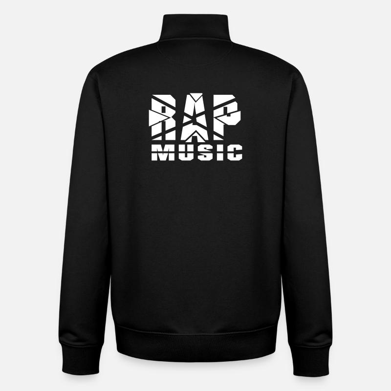 Conception de musique rap découpée - Sweat zippé unisexe en coton bio Stanley/Stella - noir