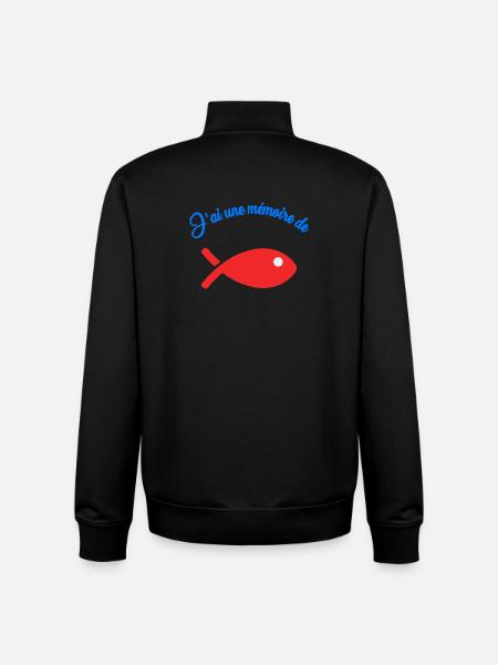 FISH. MEMORY - Unisex Organic Zip Sweatshirt by Stanley/Stella - black