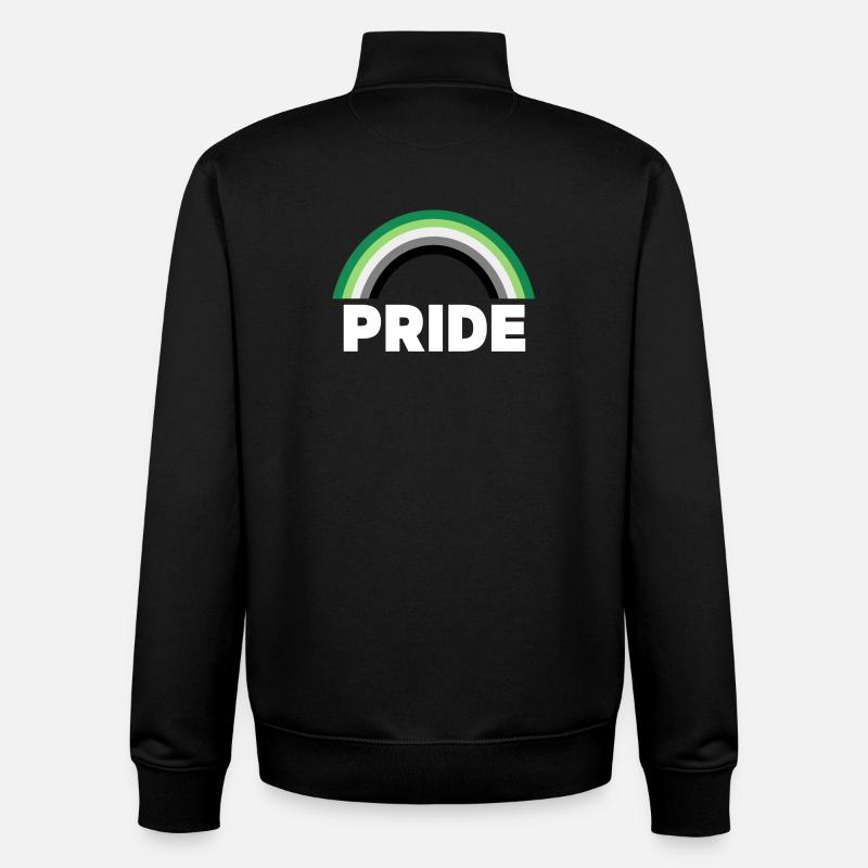 Fierté aromantique - Sweat zippé unisexe en coton bio Stanley/Stella - noir