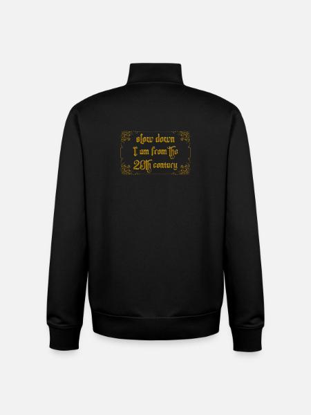 slow down - Unisex Organic Zip Sweatshirt by Stanley/Stella - black