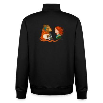 Girl with red hair and forest animals - Unisex Organic Zip Sweatshirt by Stanley/Stella - black - Back - AI Model Male 185 light (185cm)
