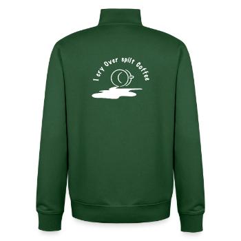 Cosmic Moon Coffee Design - Unisex Organic Zip Sweatshirt by Stanley/Stella - bottle green - Back - AI Model Male 185 dark (185cm)