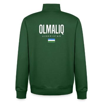 Olmaliq Ouzbékistan - Sweat zippé unisexe en coton bio Stanley/Stella - vert bouteille - Dos - AI Model Male 185 dark (185cm)