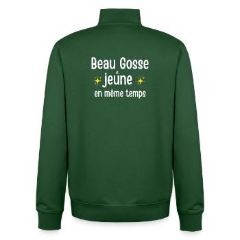 schön und jung zugleich - Unisex Organic Zip Sweatshirt von Stanley/Stella - Flaschengrün - Hinten - AI Model Male 185 dark (185cm)