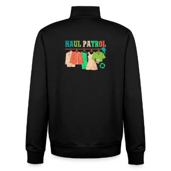Thrift Shopper Haul Patrol Thrift Store - Unisex Organic Zip Sweatshirt von Stanley/Stella - Schwarz - Hinten - AI Model Male 185 light (185cm)