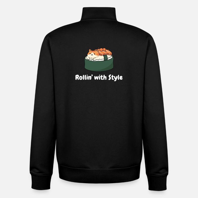 Sushi Katze Roll Stil - Unisex Organic Zip Sweatshirt von Stanley/Stella - Schwarz