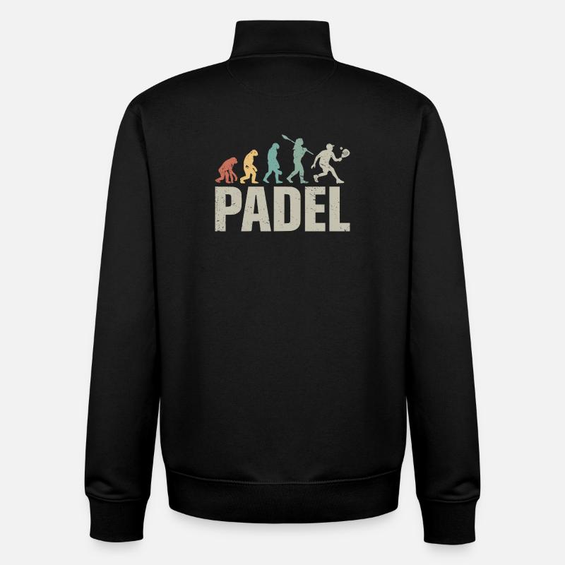 Fun Padel - Padel Evolution - Sweat zippé unisexe en coton bio Stanley/Stella - noir