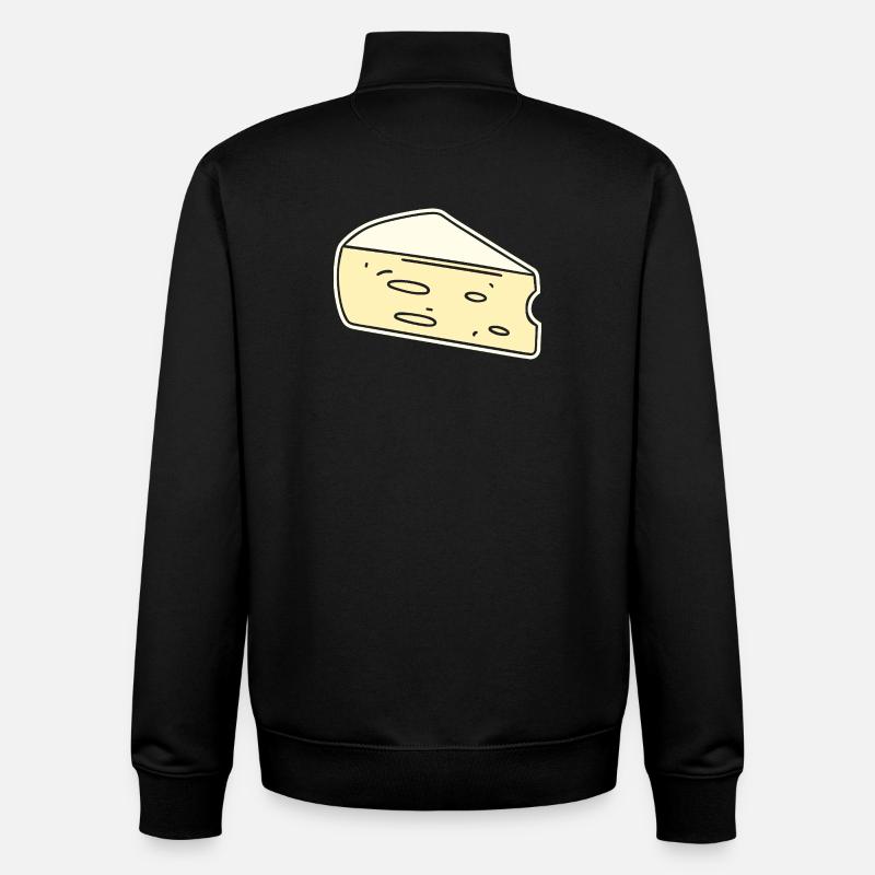 Humour fromage brie - Sweat zippé unisexe en coton bio Stanley/Stella - noir