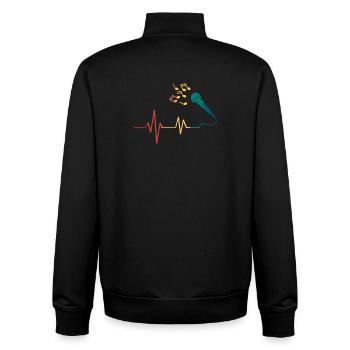 Heartbeat microphone - Unisex Organic Zip Sweatshirt by Stanley/Stella - black - Back - AI Model Male 185 light (185cm)