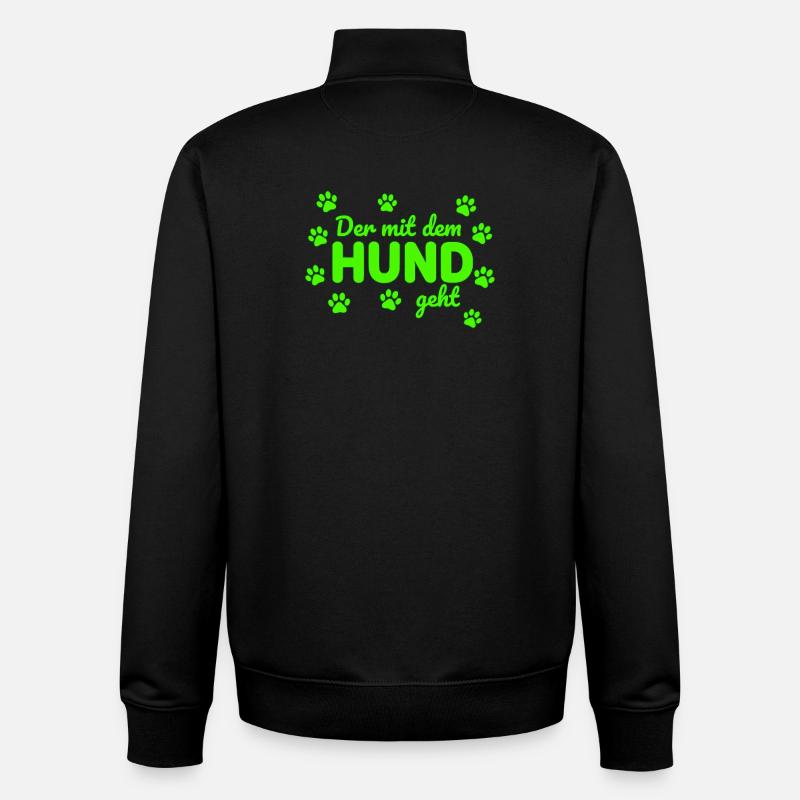 Celui avec le chien dit - Sweat zippé unisexe en coton bio Stanley/Stella - noir