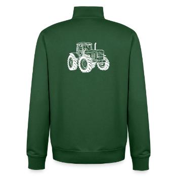 Traktor Symbol Bauer - Unisex Organic Zip Sweatshirt von Stanley/Stella - Flaschengrün - Hinten - AI Model Male 185 dark (185cm)