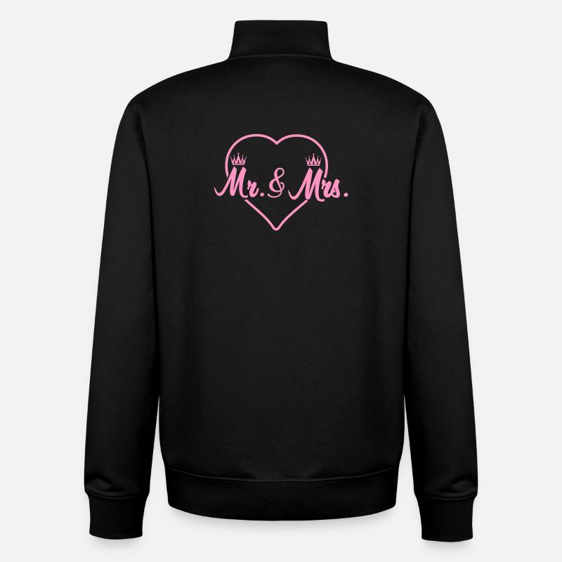 HerzKronen Mr & Mrs Design - Unisex Organic Zip Sweatshirt von Stanley/Stella - Schwarz