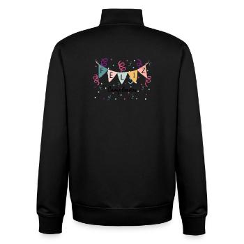 Feierlaune mit Wimpelkette - Felix Cumpleanos  - Unisex Organic Zip Sweatshirt von Stanley/Stella - Schwarz - Hinten - AI Model Male 185 light (185cm)