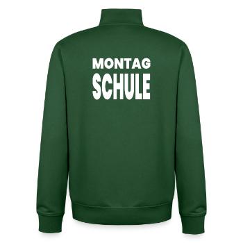 École - Sweat zippé unisexe en coton bio Stanley/Stella - vert bouteille - Dos - AI Model Male 185 dark (185cm)