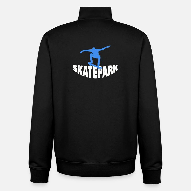 Skatepark - Sweat zippé unisexe en coton bio Stanley/Stella - noir