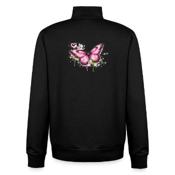 Art de rue graffiti papillon - Sweat zippé unisexe en coton bio Stanley/Stella - noir - Dos - AI Model Male 185 light (185cm)