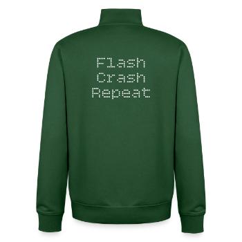 Flash. Crash. Repeat. - Unisex Organic Zip Sweatshirt by Stanley/Stella - bottle green - Back - AI Model Male 185 dark (185cm)