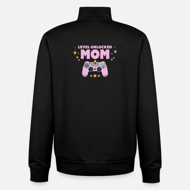 Level freigeschaltet: Mama - Unisex Organic Zip Sweatshirt von Stanley/Stella - Schwarz