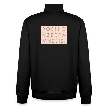 Postkonzertamnesie  - Unisex Organic Zip Sweatshirt von Stanley/Stella - Schwarz - Hinten - AI Model Male 185 light (185cm)