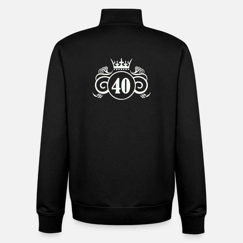 40_king - Sweat zippé unisexe en coton bio Stanley/Stella - noir