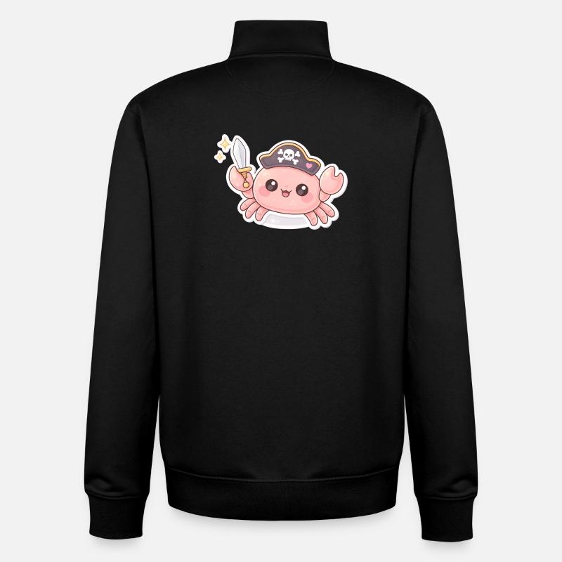 Crabe pirate avec épée - Sweat zippé unisexe en coton bio Stanley/Stella - noir