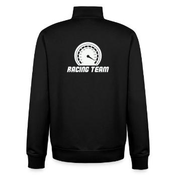 Rennteam Tachometer Emblem - Unisex Organic Zip Sweatshirt von Stanley/Stella - Schwarz - Hinten - AI Model Male 185 light (185cm)