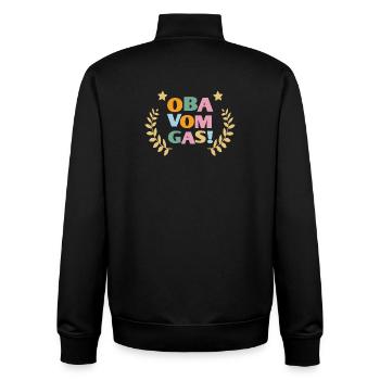 OBA VOM GAS geben  - Unisex Organic Zip Sweatshirt von Stanley/Stella - Schwarz - Hinten - AI Model Male 185 light (185cm)