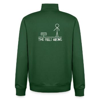 This Feels Wrong Stick Figure Humor Jokes Funny - Unisex Organic Zip Sweatshirt von Stanley/Stella - Flaschengrün - Hinten - AI Model Male 185 dark (185cm)