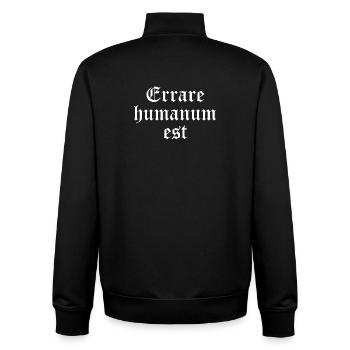 Errare Humanum Est Gothic Latin - Unisex Organic Zip Sweatshirt by Stanley/Stella - black - Back - AI Model Male 185 light (185cm)